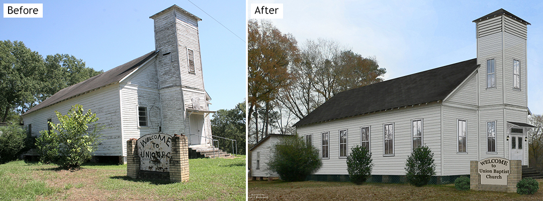 Church before and after